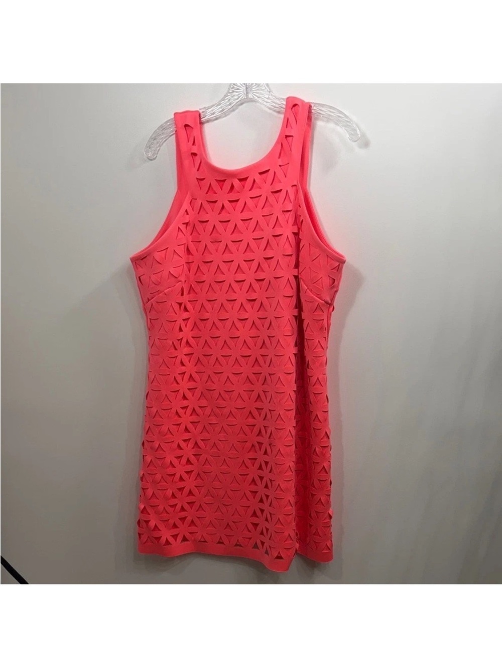 Lilly Pulitzer Mango shift dress pink geometric laser cut details size XL